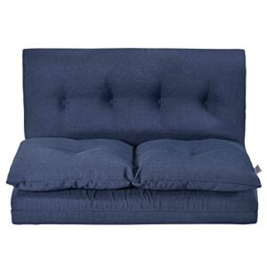 merax floor gaming sofa chair fabric folding chaise lounge, 28" l x 41"w x 23"h, navy blue