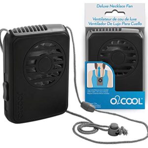 O2COOL Neck Personal Travel Battery Powered Cooling Fan, Single Pack (Black)