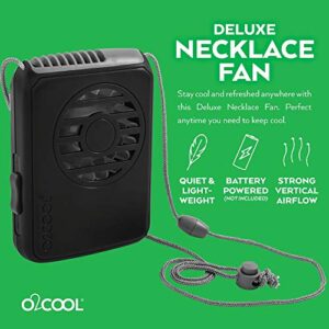 O2COOL Neck Personal Travel Battery Powered Cooling Fan, Single Pack (Black)