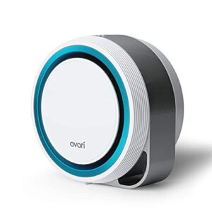 avari™ 525 blue desktop personal air purifier for filtering personal breathing zone. ultra quiet electro-static filters to 0.1 micron