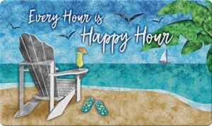 toland home garden happy hour beach 18 x 30 inch decorative tropical floor mat cocktail doormat - 800401