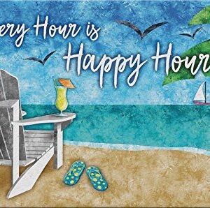 Toland Home Garden Happy Hour Beach 18 x 30 Inch Decorative Tropical Floor Mat Cocktail Doormat - 800401