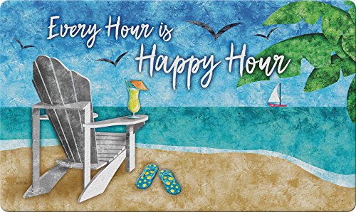 Toland Home Garden Happy Hour Beach 18 x 30 Inch Decorative Tropical Floor Mat Cocktail Doormat - 800401