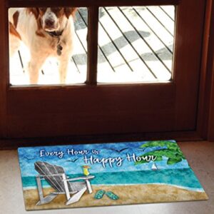 Toland Home Garden Happy Hour Beach 18 x 30 Inch Decorative Tropical Floor Mat Cocktail Doormat - 800401