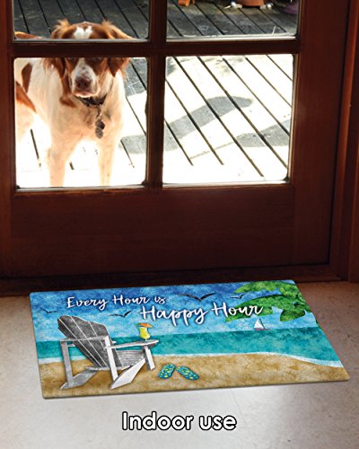 Toland Home Garden Happy Hour Beach 18 x 30 Inch Decorative Tropical Floor Mat Cocktail Doormat - 800401