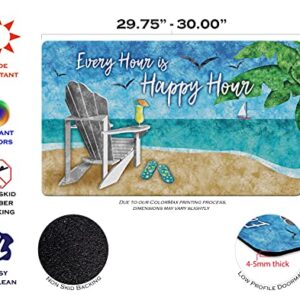 Toland Home Garden Happy Hour Beach 18 x 30 Inch Decorative Tropical Floor Mat Cocktail Doormat - 800401