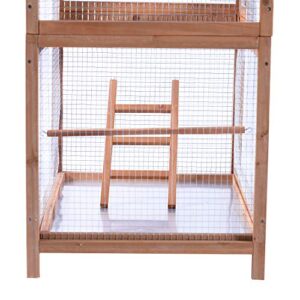 MCombo 70 inch Outdoor Aviary Bird Cage Wooden Vertical Play House Pet Parrot Cages with Stand 6011-0011L