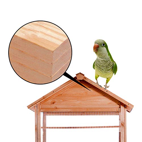 MCombo 70 inch Outdoor Aviary Bird Cage Wooden Vertical Play House Pet Parrot Cages with Stand 6011-0011L