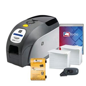 zebra zxp series 3 dual sided id card printer & complete supplies package with bodno bronze edition id software