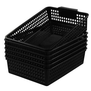 Begale 6-Pack Desktop Storage Basket for Office Supplies, File, Letter and Document Organizer, Black