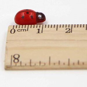 Mini Ladybugs, 100PCS Self-Adhesive Ladybugs Wooden Ladybug Shaped Stickers