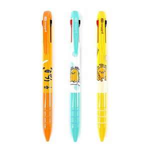 sanrio gudetama lazy egg 3 color clip ballpoint mascot pen set of 3