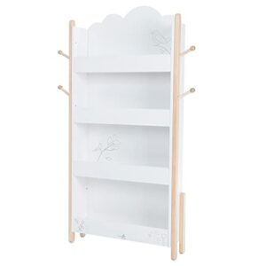labebe - baby bookshelf, wooden kidcraft bookcase white for kids 1-5 years, children book rack/toy storage, 4 layer book shelf for toddler girl & boy(6" w*23.22l*47.24h)