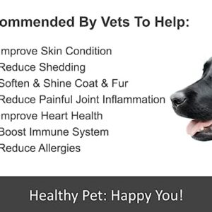 Pure Wild Alaskan Salmon Oil for Dogs & Cats - Relieves Scratching & Joint Pain, Improves Skin, Coat, Immune & Heart Health. All Natural Omega 3 Liquid Food Supplement for Pets. EPA + DHA Fatty Acids