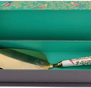 Portmeirion Sara Miller London Chelsea Cake Server | 10 Inch Wedding Cake Cutter for Cakes, Pies, and Desserts | Made of Fine Porcelain and Stainless Steel | Handwash Only