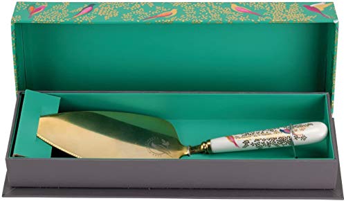 Portmeirion Sara Miller London Chelsea Cake Server | 10 Inch Wedding Cake Cutter for Cakes, Pies, and Desserts | Made of Fine Porcelain and Stainless Steel | Handwash Only