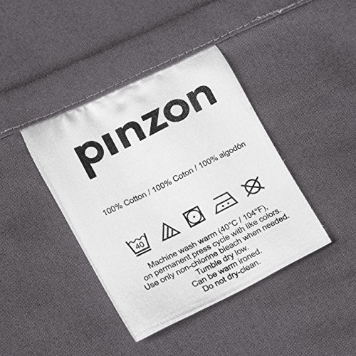 Amazon Brand – Pinzon 300 Thread Count Ultra Soft Cotton Bed Sheet Set, Queen, Graphite Grey