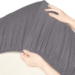 Amazon Brand – Pinzon 300 Thread Count Ultra Soft Cotton Bed Sheet Set, Queen, Graphite Grey