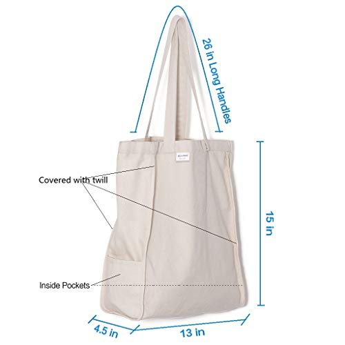 Andes Heavy Duty Side-Gusseted Canvas Tote Bag, Handmade of 12-ounce 100% Natural Cotton, Ideal for School Books, Gym & Gifts (All You Need is Love and a Dog)