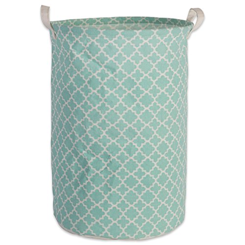 DII Laundy Collection, PE Coated Collapsible Bin, Aqua Lattice, Laundry Hamper