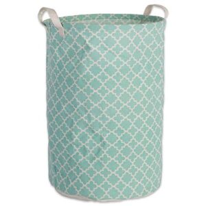 DII Laundy Collection, PE Coated Collapsible Bin, Aqua Lattice, Laundry Hamper