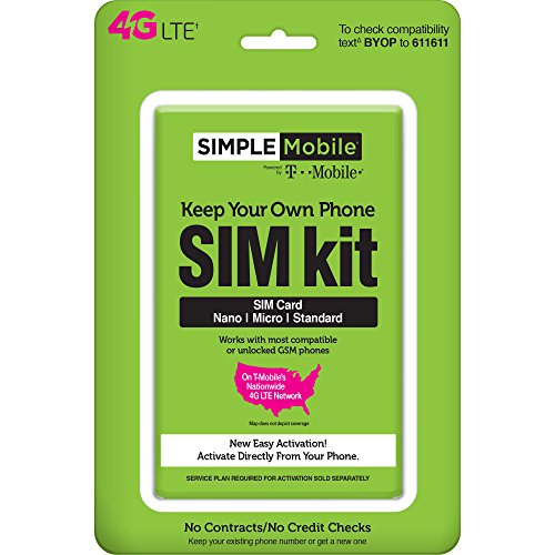 Simple Mobile Keep Your Own Phone 3-in-1 Prepaid SIM Kit