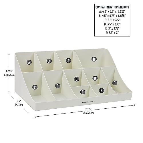 Mind Reader ' Pioneer' Breakroom Organizer 11 Compartment Condiment Holder, White