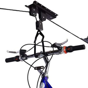 HOMEE Bike Lift, Heavy Duty Bicycle Ceiling Hook Mount Hoist Storage for Garage/Shed, Vertical Bike Holder Indoor Hanging System with Screw