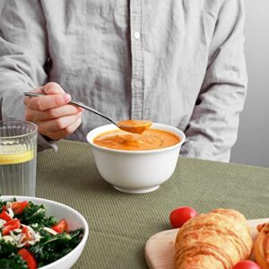 DOWAN 20 OZ Ceramic Soup Bowls & Cereal Bowls - White Bowls Set of 6 for Kitchen - Bowls for Cereal, Soup, Oatmeal, Rice, Pasta, Salad - Dishwasher & Microwave Safe