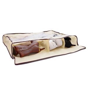 Shonpy underbed shoe cloths Organizer 6 Cells Underbed Foldable Closet Organizers,Beige