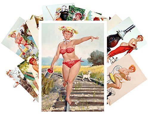 Vintage PostCards 24 pcs Hilda Chubby Sexy Redhead Pinup Girl Vintage Illustration