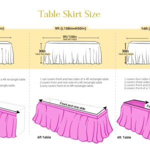 6ft Pink Tulle Table Skirt Baby Shower Tablecloth for Rectangle Tables or Round Tables Pink Ruffle Tutu Table Skirts for Princess Girls Butterfly Elephant Birthday Party Unicorn Table Decorations