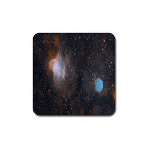 Starry deep Outer Space Nebula and Galaxy Pattern Square Coaster Set - Made of Recycled Rubber - Set of 4 …