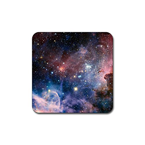 Starry deep Outer Space Nebula and Galaxy Pattern Square Coaster Set - Made of Recycled Rubber - Set of 4 …