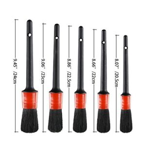 COCODE Detail Brush (Set of 5), Auto Detailing Brush Set Perfect for Car Motorcycle Automotive Cleaning Wheels, Dashboard, Interior, Exterior, Leather, Air Vents, Emblems