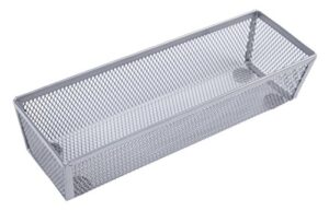 finnhomy mesh drawer organizer and shelf storage bins school supply holder office desktop cabinet sliver 3" x 9"