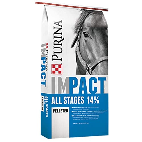 Purina | Impact All Stages 14 Pelleted Horse Feed | 50 Pound ( 50 LB) Bag