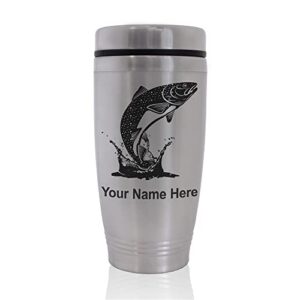 skunkwerkz commuter travel mug, trout fish, personalized engraving included