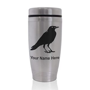 skunkwerkz commuter travel mug, crow, personalized engraving included