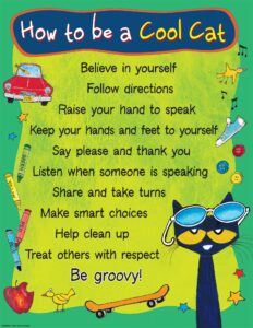 edupress pete the cat how to be a cool cat chart, multicolor, ep63928