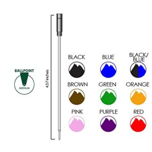 5 Pack - Monteverde Ballpoint Refill to Fit Cross Ballpoint Pens, Medium Point, Soft Roll, C13 (Bulk Packed) (Black)