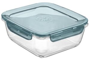 bormioli rocco frigoverre evolution collection - 7-inch square container - 1.4 liter (47.25 oz.)- grey