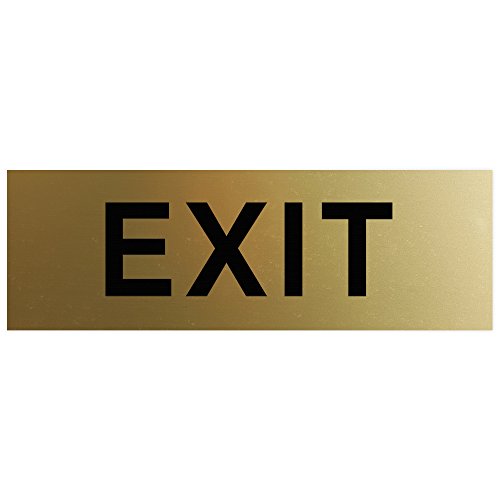 Basic EXIT Door/Wall Sign - Brushed Gold - Medium