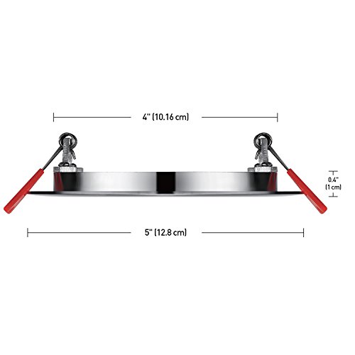 4" Ultra Slim LED Integrated Recessed Lighting Kit, 9 Watts, Energy Star, IC Rated, Dimmable, Wet Rated, Brushed Nickel Finish, 4.25" Hole Size,90932