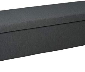 Christopher Knight Home York Fabric Storage Ottoman, Dark Grey Large