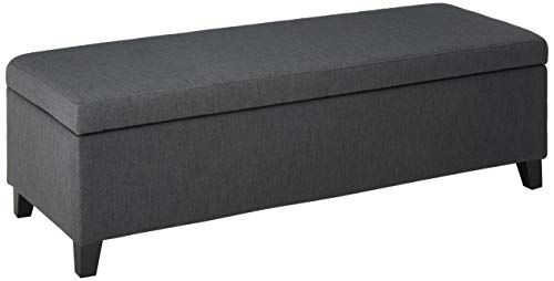 Christopher Knight Home York Fabric Storage Ottoman, Dark Grey Large