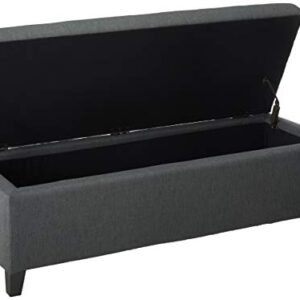 Christopher Knight Home York Fabric Storage Ottoman, Dark Grey Large