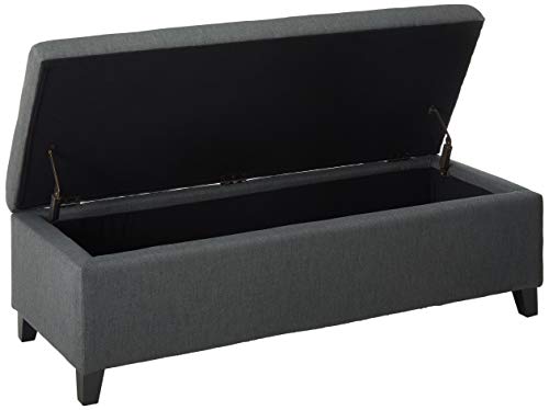 Christopher Knight Home York Fabric Storage Ottoman, Dark Grey Large