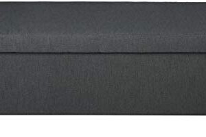 Christopher Knight Home York Fabric Storage Ottoman, Dark Grey Large