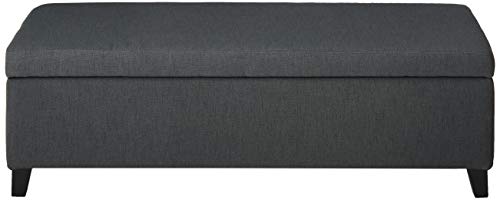 Christopher Knight Home York Fabric Storage Ottoman, Dark Grey Large